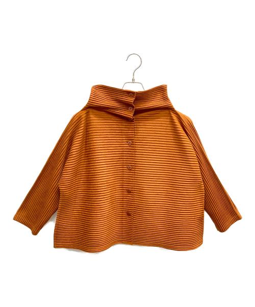 me ISSEY MIYAKE（ミーイッセイ ミヤケ）me ISSEY MIYAKE (ミーイッセイ ミヤケ) 起毛プリーツハイネックカットソー ブラウン サイズ:表記なしの古着・服飾アイテム