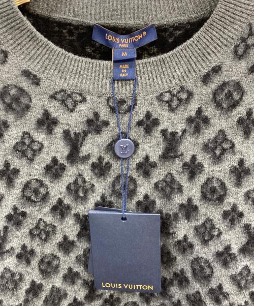 LOUIS VUITTON（ルイ ヴィトン）LOUIS VUITTON (ルイ ヴィトン) ブラッシュドモノグラムクルーネックニット グレー サイズ:Ｍの古着・服飾アイテム