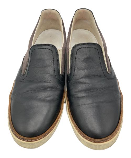 Maison Martin Margiela（メゾンマルタンマルジェラ）Maison Martin Margiela (メゾンマルタンマルジェラ) レザースリッポン ブラック サイズ:44の古着・服飾アイテム