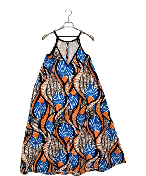 Adam et Rope（アダム エ ロペ）Adam et Rope (アダム エ ロペ) アフリカンプリントキャミワンピース ブラック サイズ:FREEの古着・服飾アイテム