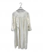 sara mallikaサラマリカ）の古着「Cotton Crape Gather Big Sleeve Dress」｜ホワイト