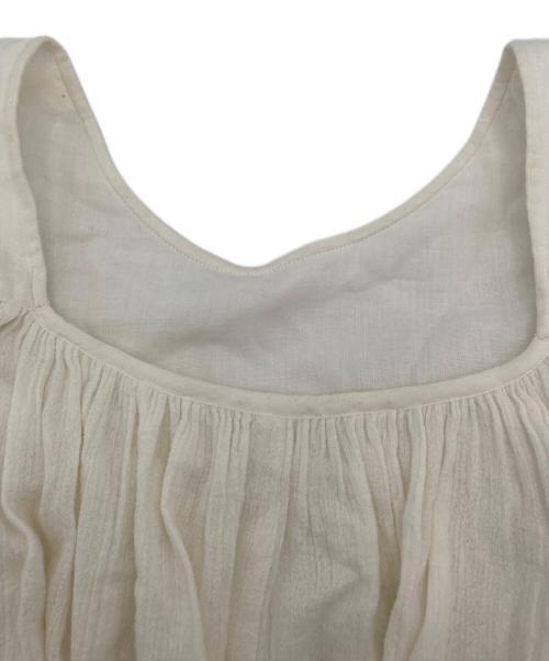 sara mallika（サラマリカ）sara mallika (サラマリカ) Cotton Crape Gather Big Sleeve Dress ホワイト サイズ:表記なしの古着・服飾アイテム