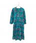 ne quittez pas（ヌキテパ）の古着「Cotton Jacquard Marigold Print Shirring Dress」｜スカイブルー