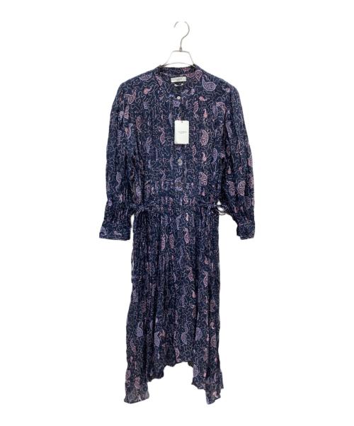 ISABEL MARANT ETOILE（イザベルマランエトワール）ISABEL MARANT ETOILE (イザベルマランエトワール) 総柄ワンピース ネイビー サイズ:36の古着・服飾アイテム