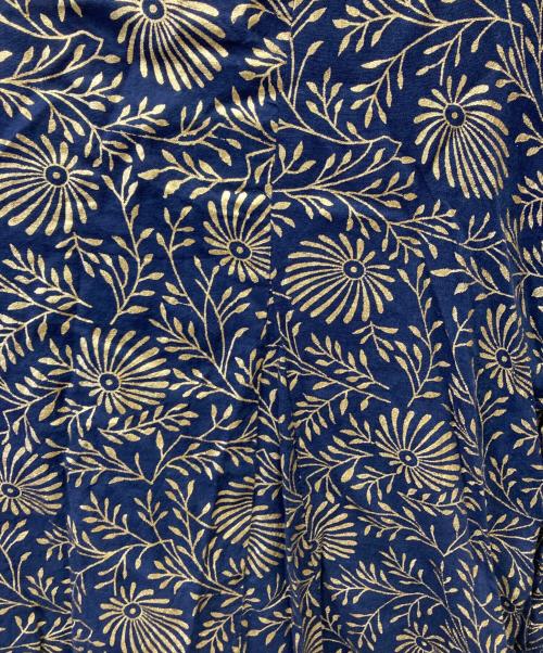 ne quittez pas（ヌキテパ）ne quittez pas (ヌキテパ) コットンボイルホイルフラワープリントパネルドレス ネイビー サイズ:Mの古着・服飾アイテム