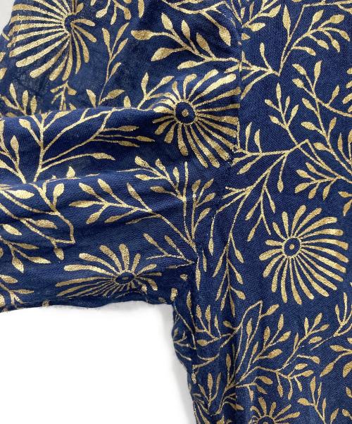 ne quittez pas（ヌキテパ）ne quittez pas (ヌキテパ) コットンボイルホイルフラワープリントパネルドレス ネイビー サイズ:Mの古着・服飾アイテム