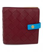 BOTTEGA VENETAボッテガベネタ）の古着「イントレチャート2つ折り財布」｜ボルドー