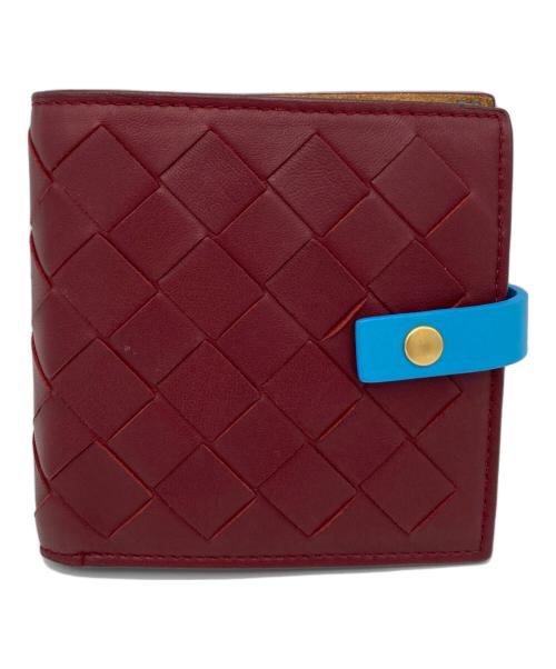 BOTTEGA VENETA（ボッテガベネタ）BOTTEGA VENETA (ボッテガベネタ) イントレチャート2つ折り財布 ボルドー サイズ:表記なしの古着・服飾アイテム