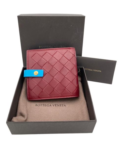 BOTTEGA VENETA（ボッテガベネタ）BOTTEGA VENETA (ボッテガベネタ) イントレチャート2つ折り財布 ボルドー サイズ:表記なしの古着・服飾アイテム