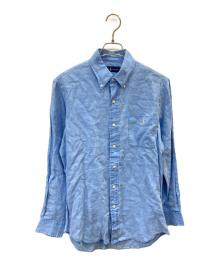 POLO RALPH LAUREN（ポロ・ラルフローレン）の古着「ボタンダウンリネンシャツ」｜スカイブルー