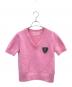 ERMANNO SCERVINO（エルマノシェルビーノ）の古着「ウールカシミヤ半袖ニット」｜ピンク