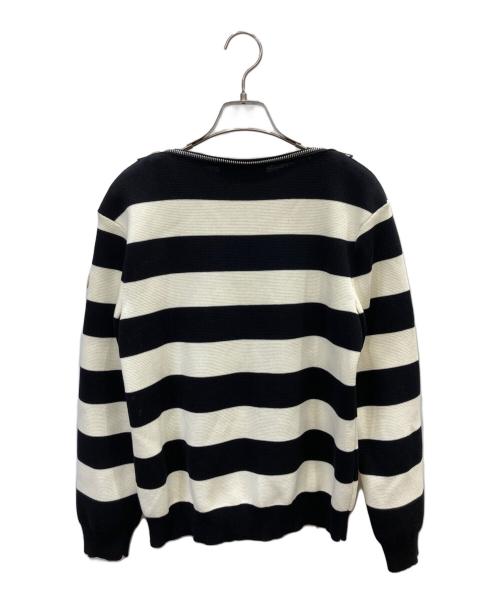 GUCCI（グッチ）GUCCI (グッチ) ショルダージップボーダーニット アイボリー×ブラック サイズ:Sの古着・服飾アイテム