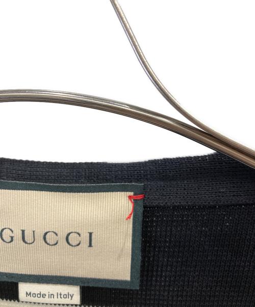 GUCCI（グッチ）GUCCI (グッチ) ショルダージップボーダーニット アイボリー×ブラック サイズ:Sの古着・服飾アイテム