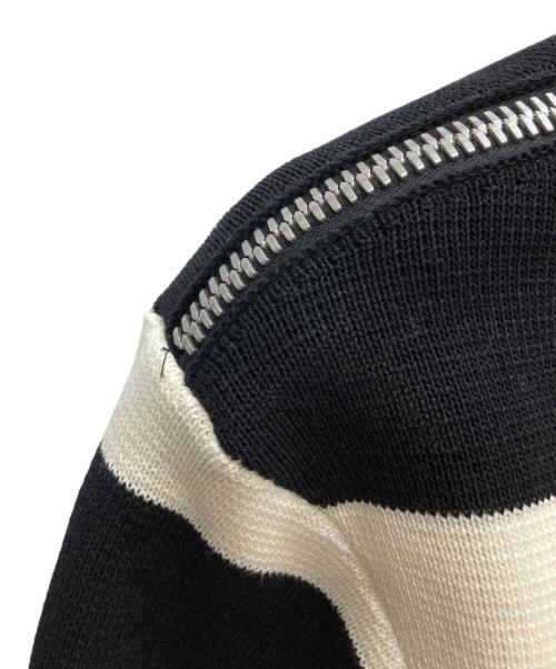 GUCCI（グッチ）GUCCI (グッチ) ショルダージップボーダーニット アイボリー×ブラック サイズ:Sの古着・服飾アイテム