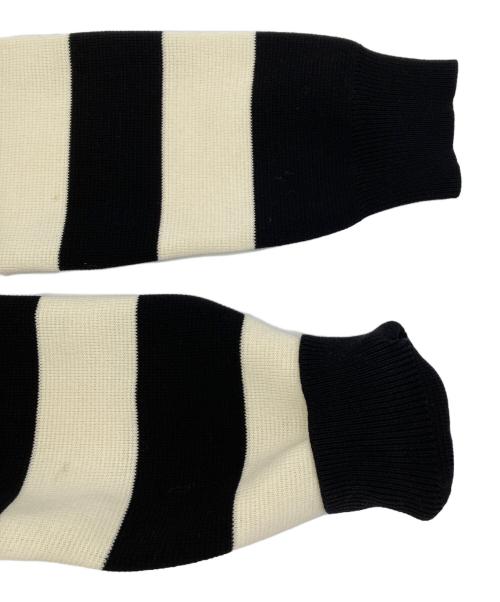 GUCCI（グッチ）GUCCI (グッチ) ショルダージップボーダーニット アイボリー×ブラック サイズ:Sの古着・服飾アイテム