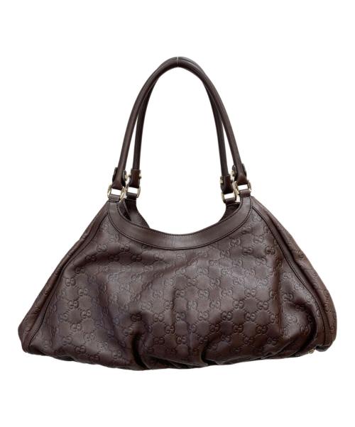 GUCCI（グッチ）GUCCI (グッチ) アビー レザートートバッグ ブラウンの古着・服飾アイテム