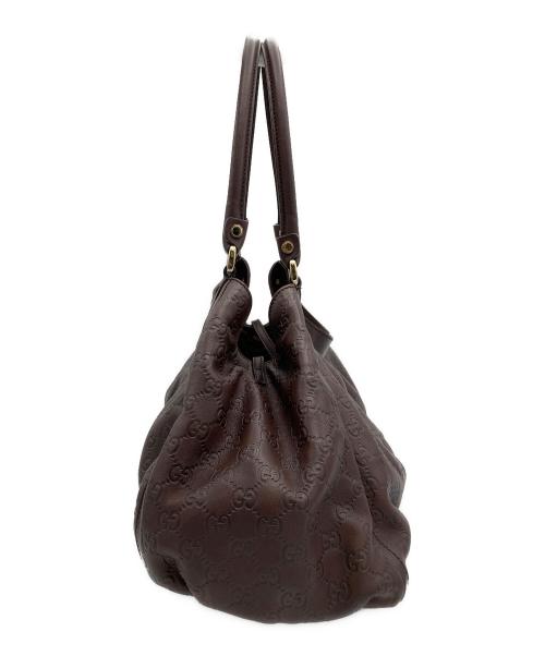 GUCCI（グッチ）GUCCI (グッチ) アビー レザートートバッグ ブラウンの古着・服飾アイテム