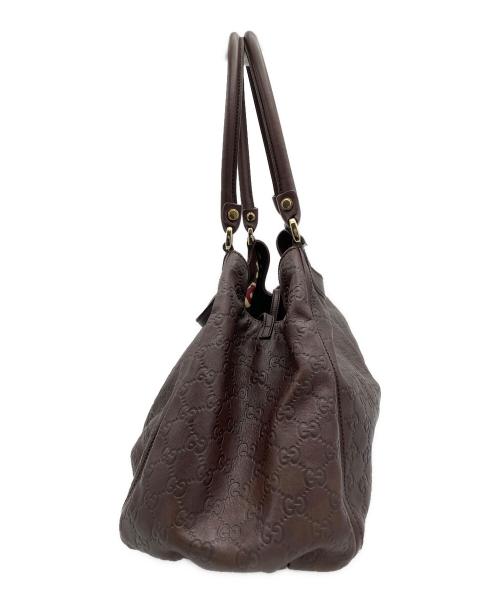 GUCCI（グッチ）GUCCI (グッチ) アビー レザートートバッグ ブラウンの古着・服飾アイテム