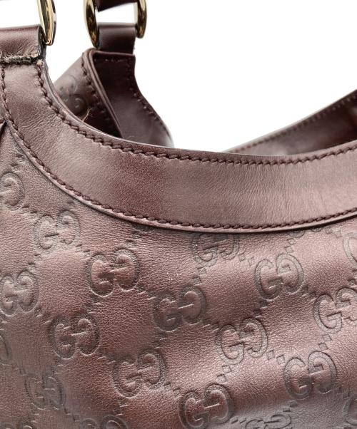 GUCCI（グッチ）GUCCI (グッチ) アビー レザートートバッグ ブラウンの古着・服飾アイテム