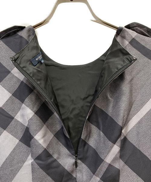 BURBERRY LONDON（バーバリーロンドン）BURBERRY LONDON (バーバリーロンドン) ノバチェックシルクワンピース ネイビー サイズ:Ⅿの古着・服飾アイテム