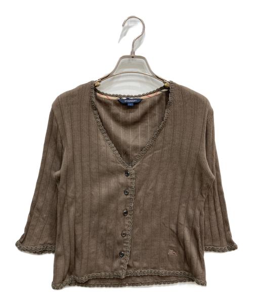 BURBERRY LONDON（バーバリーロンドン）BURBERRY LONDON (バーバリーロンドン) クロシェヘムカーディガン ブラウン サイズ:Sの古着・服飾アイテム