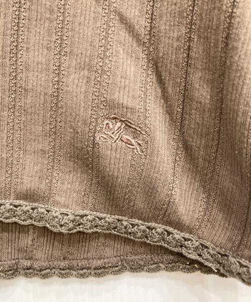 BURBERRY LONDON（バーバリーロンドン）BURBERRY LONDON (バーバリーロンドン) クロシェヘムカーディガン ブラウン サイズ:Sの古着・服飾アイテム