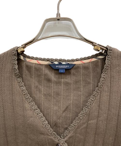 BURBERRY LONDON（バーバリーロンドン）BURBERRY LONDON (バーバリーロンドン) クロシェヘムカーディガン ブラウン サイズ:Sの古着・服飾アイテム