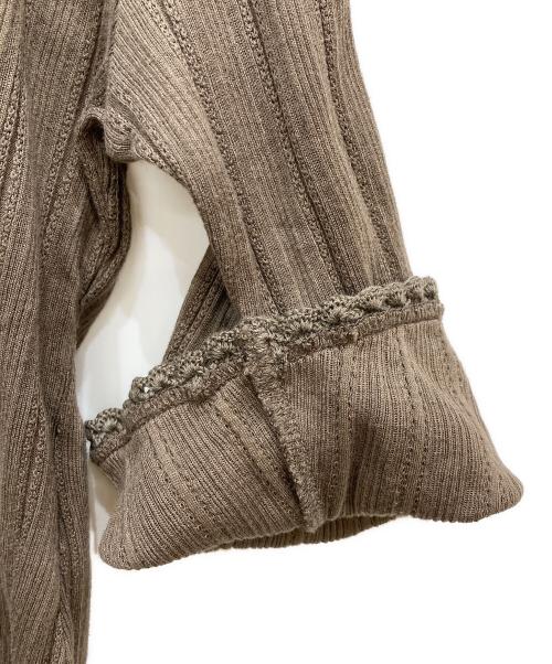 BURBERRY LONDON（バーバリーロンドン）BURBERRY LONDON (バーバリーロンドン) クロシェヘムカーディガン ブラウン サイズ:Sの古着・服飾アイテム