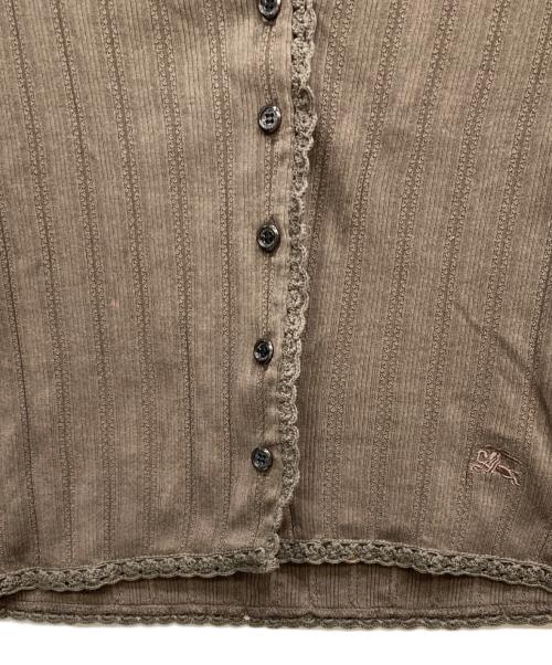 BURBERRY LONDON（バーバリーロンドン）BURBERRY LONDON (バーバリーロンドン) クロシェヘムカーディガン ブラウン サイズ:Sの古着・服飾アイテム