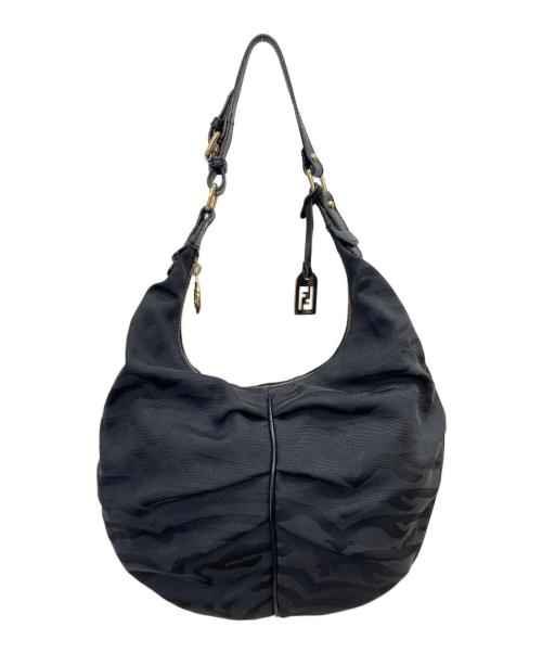 FENDI（フェンディ）FENDI (フェンディ) ゼブラワンショルダーバッグ ブラックの古着・服飾アイテム