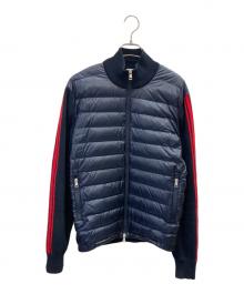 MONCLER（モンクレール）の古着「「CARDIGAN TRICOT」ニット切替ダウンジャケット」｜ネイビー