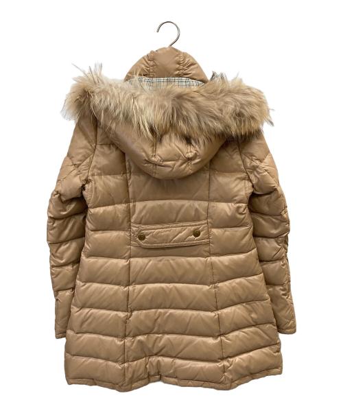 BURBERRY BLUE LABEL（バーバリー ブルー レーベル）BURBERRY BLUE LABEL (バーバリーロンドンブルーレーベル) 裏ノヴァチェックダウンコート ベージュ サイズ:38の古着・服飾アイテム