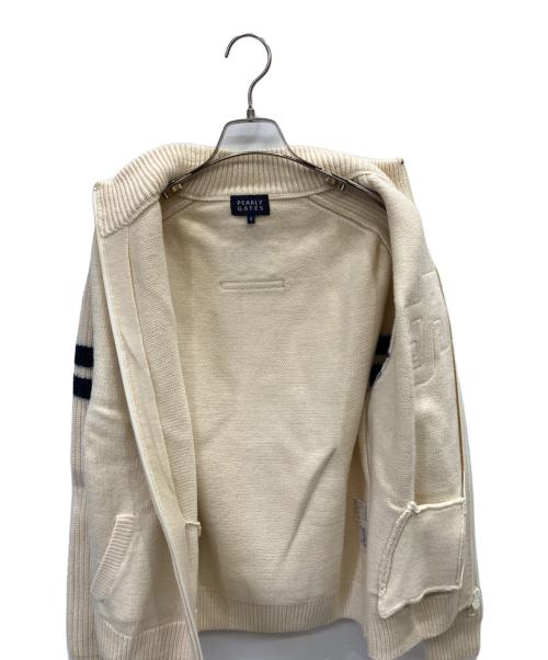 PEARLY GATES（パーリーゲイツ）PEARLY GATES (パーリーゲイツ) フルジップ ニットジャケット アイボリー サイズ:5の古着・服飾アイテム