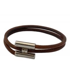 中古・古着通販】HERMES (エルメス) レザーブレスレット ブラウン