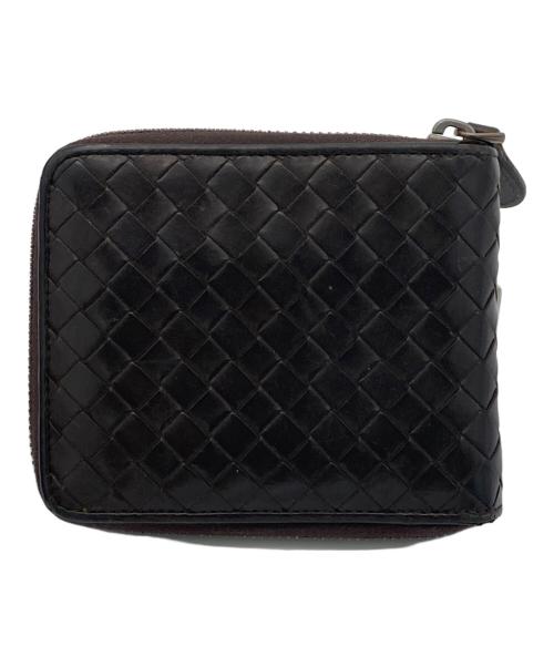 BOTTEGA VENETA（ボッテガベネタ）BOTTEGA VENETA (ボッテガベネタ) イントレチャートラウンドファスナー財布 ブラウンの古着・服飾アイテム