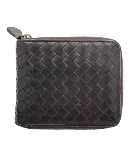 BOTTEGA VENETA（ボッテガベネタ）BOTTEGA VENETA (ボッテガベネタ) イントレチャートラウンドファスナー財布 ブラウンの古着・服飾アイテム