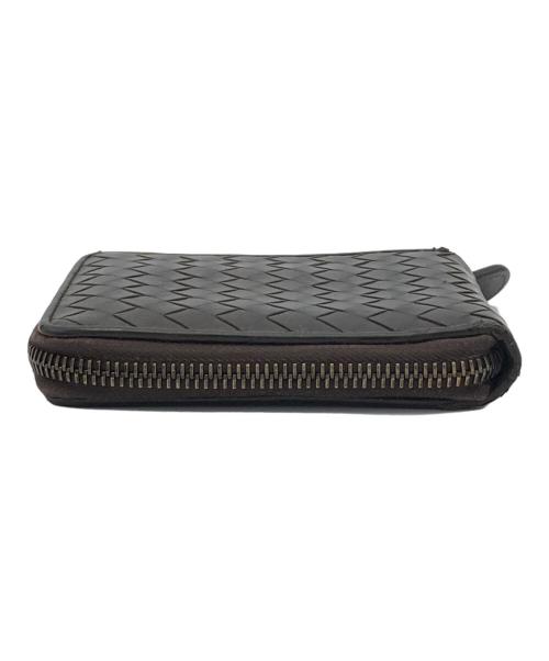 BOTTEGA VENETA（ボッテガベネタ）BOTTEGA VENETA (ボッテガベネタ) イントレチャートラウンドファスナー財布 ブラウンの古着・服飾アイテム