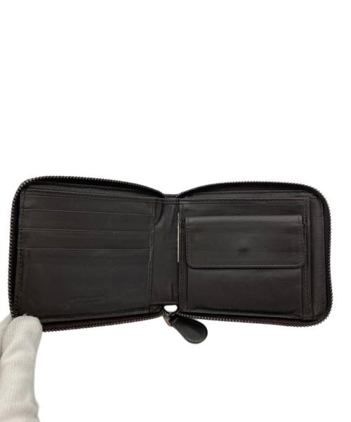 BOTTEGA VENETA（ボッテガベネタ）BOTTEGA VENETA (ボッテガベネタ) イントレチャートラウンドファスナー財布 ブラウンの古着・服飾アイテム