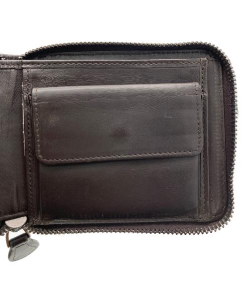 BOTTEGA VENETA（ボッテガベネタ）BOTTEGA VENETA (ボッテガベネタ) イントレチャートラウンドファスナー財布 ブラウンの古着・服飾アイテム