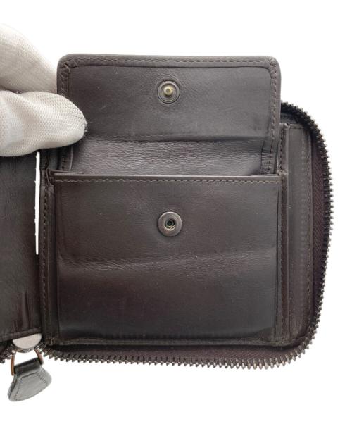 BOTTEGA VENETA（ボッテガベネタ）BOTTEGA VENETA (ボッテガベネタ) イントレチャートラウンドファスナー財布 ブラウンの古着・服飾アイテム