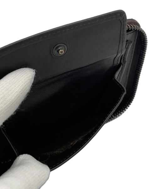 BOTTEGA VENETA（ボッテガベネタ）BOTTEGA VENETA (ボッテガベネタ) イントレチャートラウンドファスナー財布 ブラウンの古着・服飾アイテム