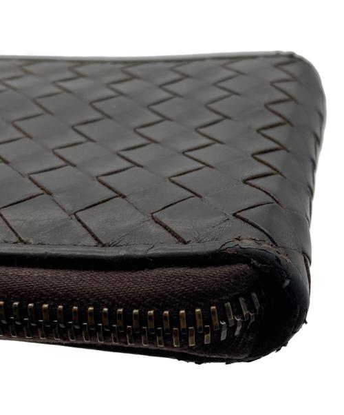 BOTTEGA VENETA（ボッテガベネタ）BOTTEGA VENETA (ボッテガベネタ) イントレチャートラウンドファスナー財布 ブラウンの古着・服飾アイテム