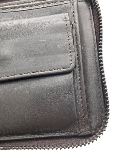 BOTTEGA VENETA（ボッテガベネタ）BOTTEGA VENETA (ボッテガベネタ) イントレチャートラウンドファスナー財布 ブラウンの古着・服飾アイテム