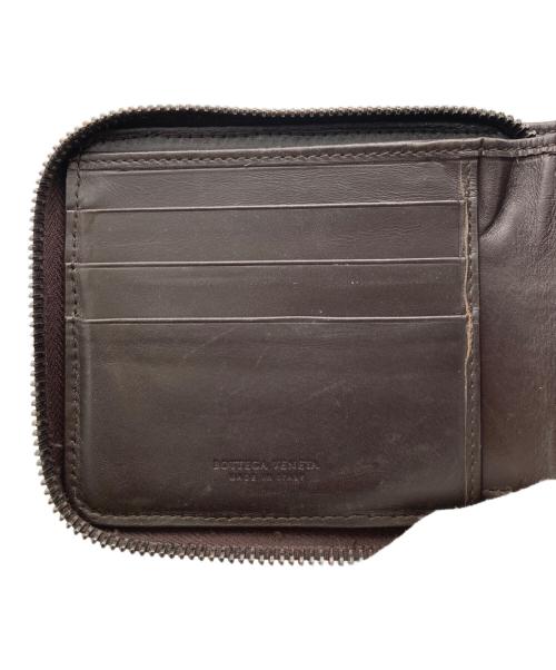 BOTTEGA VENETA（ボッテガベネタ）BOTTEGA VENETA (ボッテガベネタ) イントレチャートラウンドファスナー財布 ブラウンの古着・服飾アイテム