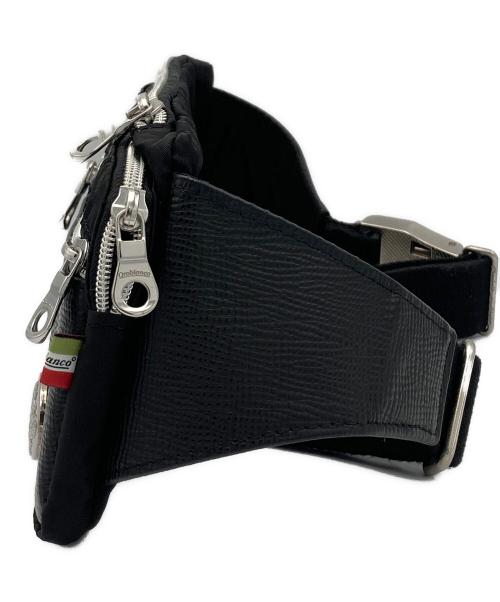 Orobianco（オロビアンコ）Orobianco (オロビアンコ) 型押しウエストバッグ ブラックの古着・服飾アイテム