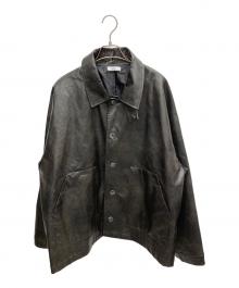 epnok（エプノック）の古着「フェイクレザージャケット」｜ブラウン