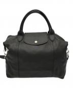 LONGCHAMPロンシャン）の古着「ル・プリアージュ キュイール 2wayレザーショルダーバッグ」｜ブラック