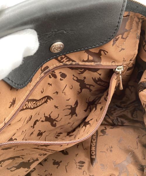 LONGCHAMP（ロンシャン）LONGCHAMP (ロンシャン) ル・プリアージュ キュイール 2wayレザーショルダーバッグ ブラックの古着・服飾アイテム