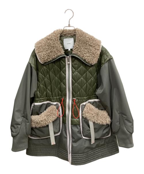 UN3D.（アンスリード）UN3D. (アンスリード) ファブリックミックスミドルコート カーキ サイズ:Ｍの古着・服飾アイテム