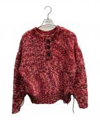 MAISON SPECIALメゾンスペシャル）の古着「2way Neck Melange Knit Pullover」｜レッド